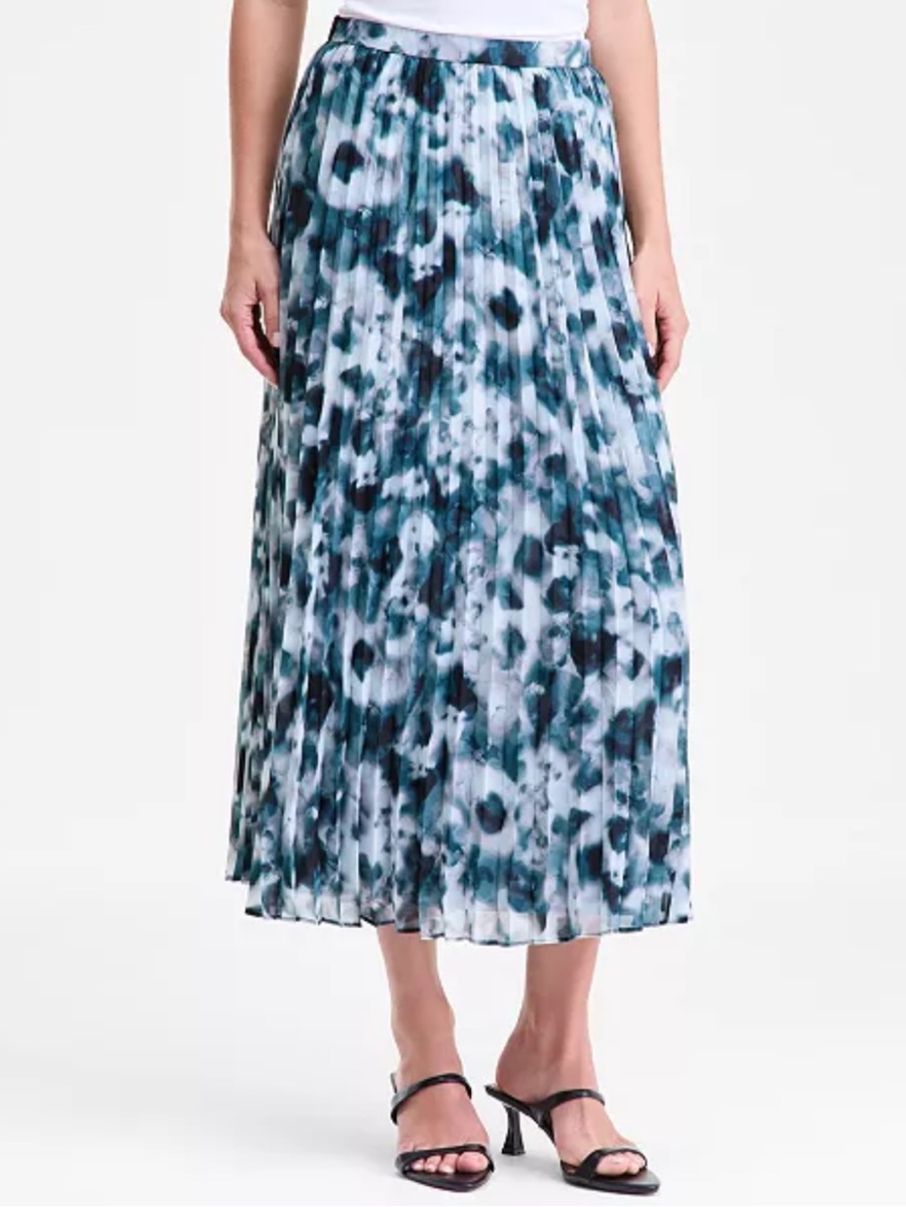 I.N.C Women's Printed Pleated Midi Skirt - Size Small